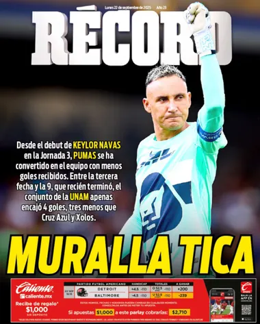El ídolo tico en primera plana (Récord).