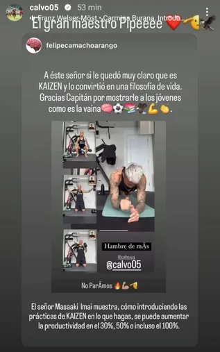 Francisco Clavo en sus redes con la técnica Kaizen
