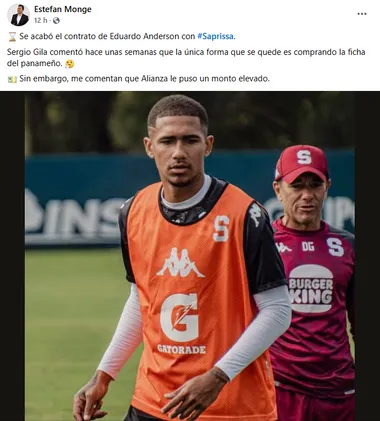 La información la dio Estefan Monge. (Facebook)