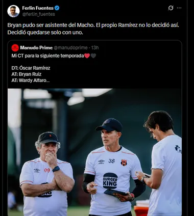 El periodista Ferlin Fuentes en su cuenta oficial de X.