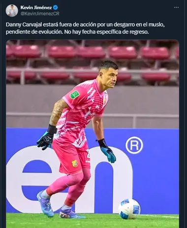 Danny Carvajal lesionado con Herediano - Kevin Jiménez / X