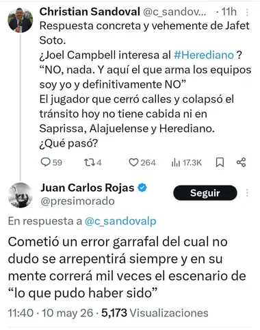 Juan Carlos Rojas en X