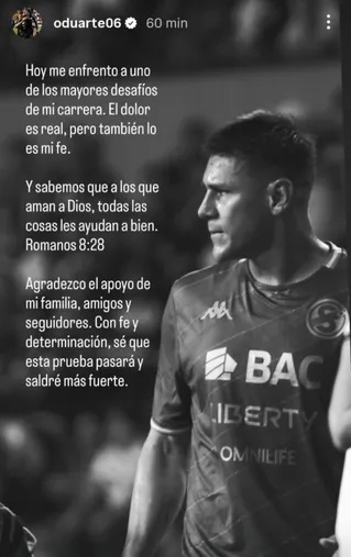 La publicación de Oscar Duarte. (