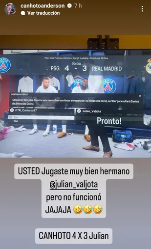 Canhoto disfrutó de su victoria.