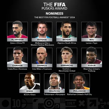 Los 11 nominados al gol de la temporada.