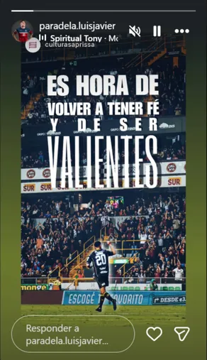 El posteo de Luis Paradela. (