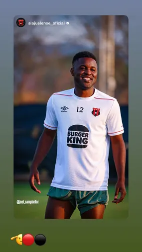 La publicación de Joel Campbell en sus redes sociales.