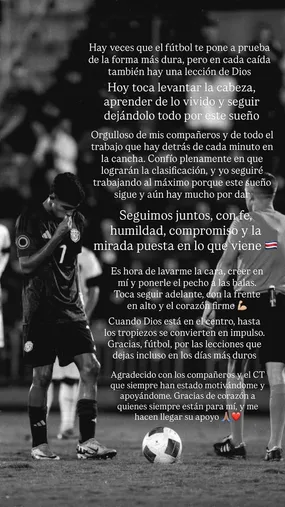 El mensaje del juvenil manudo (Instagram):