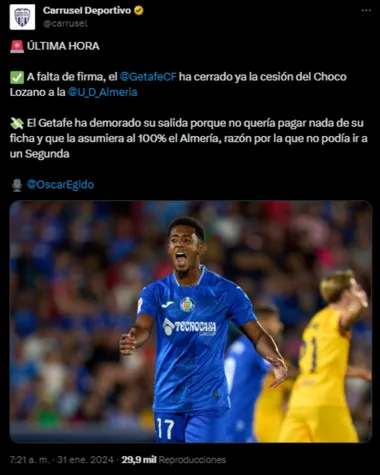 Anthony Lozano continuará su carrera en el Almería. (