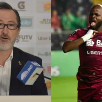 Juan Carlos Rojas, presidente de Saprissa, y Javon East, ex Saprissa.