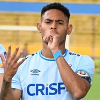 Ismael Díaz festejando con la Universidad Católica.