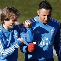 keylor navas-luka modric-entrenamiento real madrid