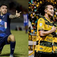 Agustín Auzmendi festeja uno de sus goles con Motagua, al igual que Real España.