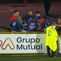 Kevin Cabezas se tuvo que retirar así del campo de juego.