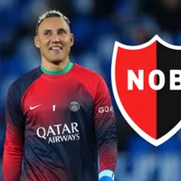 Keylor Navas y el escudo de Newell's Old Boys.
