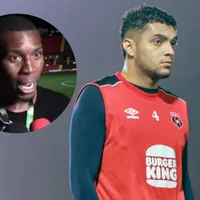 Guillermo Villalobos, jugador de Alajuelense, y Keyner Brown de Herediano.