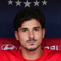 © GettyEl rostro de Julián Alvarez lo dice todo ante los abucheos de la afición colchonera.