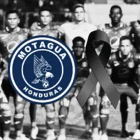 Escudo de Motagua y lazo de luto.