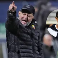 Jafet Soto le marca la cancha a Walter Centeno. (Foto: La Nación)