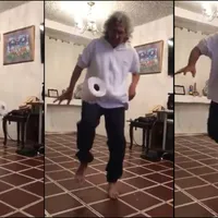 ¡Dibuje, maestro! El Mágico González hizo el reto de los 10 toques