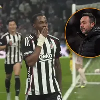 Dedicado a De Zerbi: Michael Amir Murillo anotó su primer gol en Besiktas y lo festejó con un dardo para su ex DT