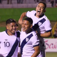 Guatemala festeja el gol de Lemus en los Prelims de Copa Oro.
