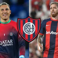 Keylor Navas con la camiseta del PSG e Iker Munian con la camiseta de San Lorenzo.