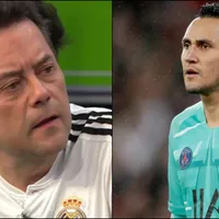 Tomás Roncero llena de flores a Keylor Navas después del Madrid - PSG