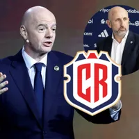 Gianni Infantino, presidente de la FIFA, y Osael Maroto, presidente de la FCRF.