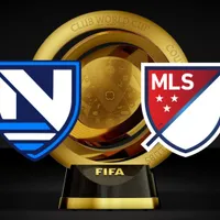 El trofeo del Mundial de Clubes de fondo y los escudos de la MLS y de la Selección de Nicaragua por delante.