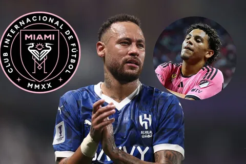 Neymar con la camiseta del Al-Hilal y David Ruiz con la del Inter Miami.