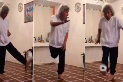 Lo hizo de nuevo: el Mágico llevó el 10 toques challenge a otro nivel