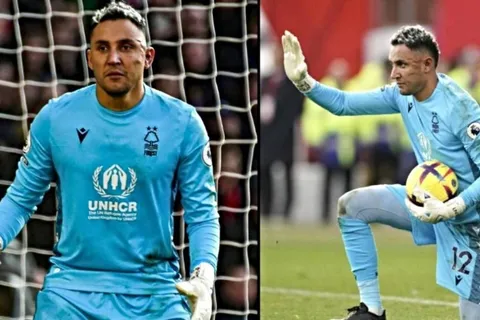 ¡Duro golpe! Así quedó el rostro de Keylor Navas tras debutar con el Nothingham Forest