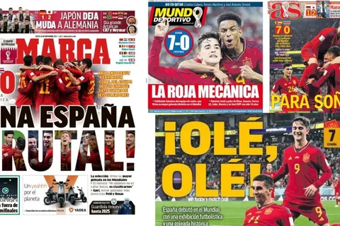 Así titularon los medios de prensa española la paliza ante Costa Rica