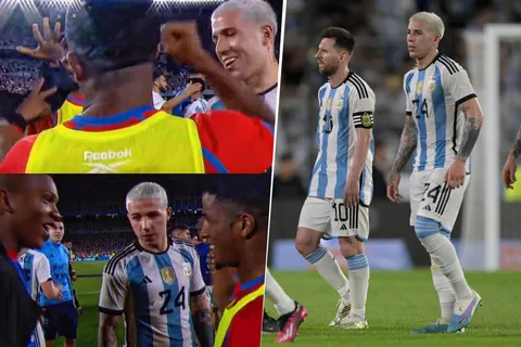 Enzo Fernández reveló a cuál de los dos panameños le regaló la camiseta al final del partido [VIDEO]