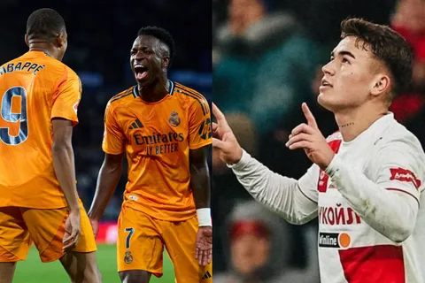 Vinicius y Mbappé festejan en el Real Madrid, como Ugalde en Moscú.