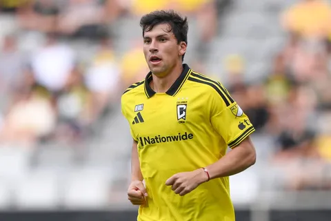 Gonzalo Tapia durante un partido de Columbus Crew.