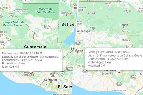 Se registraron dos temblores en Guatemala