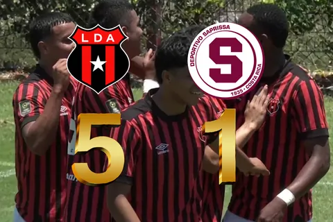 Alajuelense Sub-21 destrozó a Saprissa: los goles del aplastante 5-1 que deja a Roy Myers contra las cuerdas
