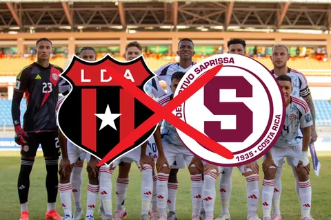 Selección de Costa Rica y escudos de Saprissa y Alajuelense