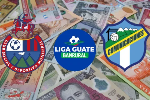 Quetzáles de fondo y los escudos de Municipal, Comunicaciones y la Liga de Guatemala al frente.