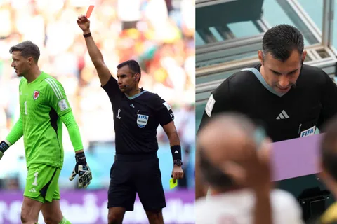 Árbitro guatemalteco Mario Escobar sacó la primera tarjeta roja del Mundial de Qatar 2022