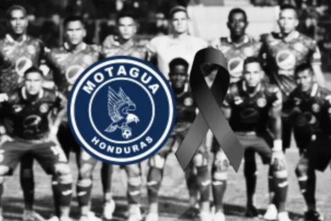 Escudo de Motagua y lazo de luto.