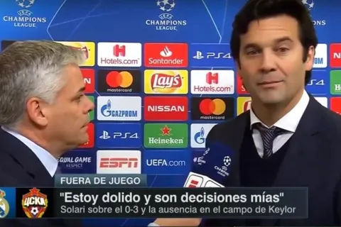 Solari se fastidia por Keylor y se marcha de la zona mixta