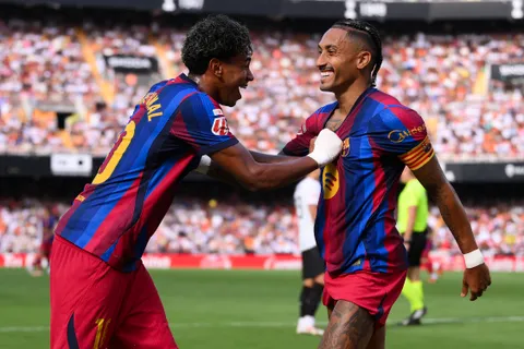 Lamine Yamal y Raphinha fueron los abanderados de la goleada culé.