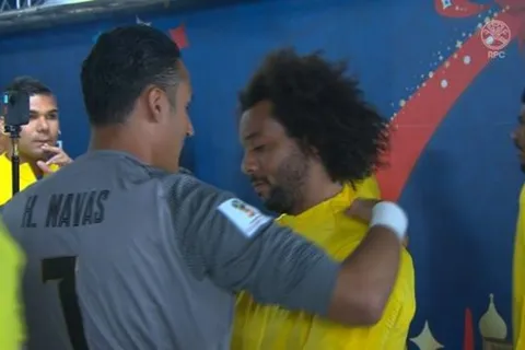 Keylor y Marcelo se saludaron antes de enfrentarse