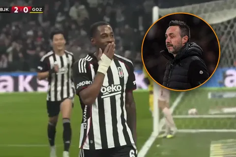 Dedicado a De Zerbi: Michael Amir Murillo anotó su primer gol en Besiktas y lo festejó con un dardo para su ex DT