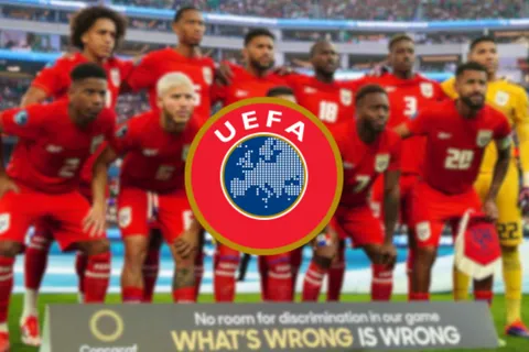 Selección de Panamá y logo de la UEFA.