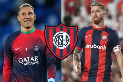 Keylor Navas con la camiseta del PSG e Iker Munian con la camiseta de San Lorenzo.