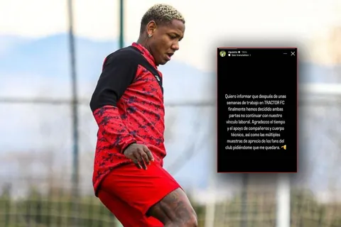 Romell Quioto anunció su sorpresiva salida del Tractor SC de Irán